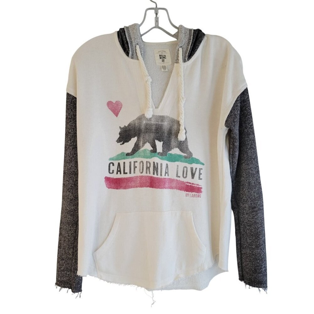 Billabong California Love Bohemian Terry Cloth Hoodie Sweatshirt Size M